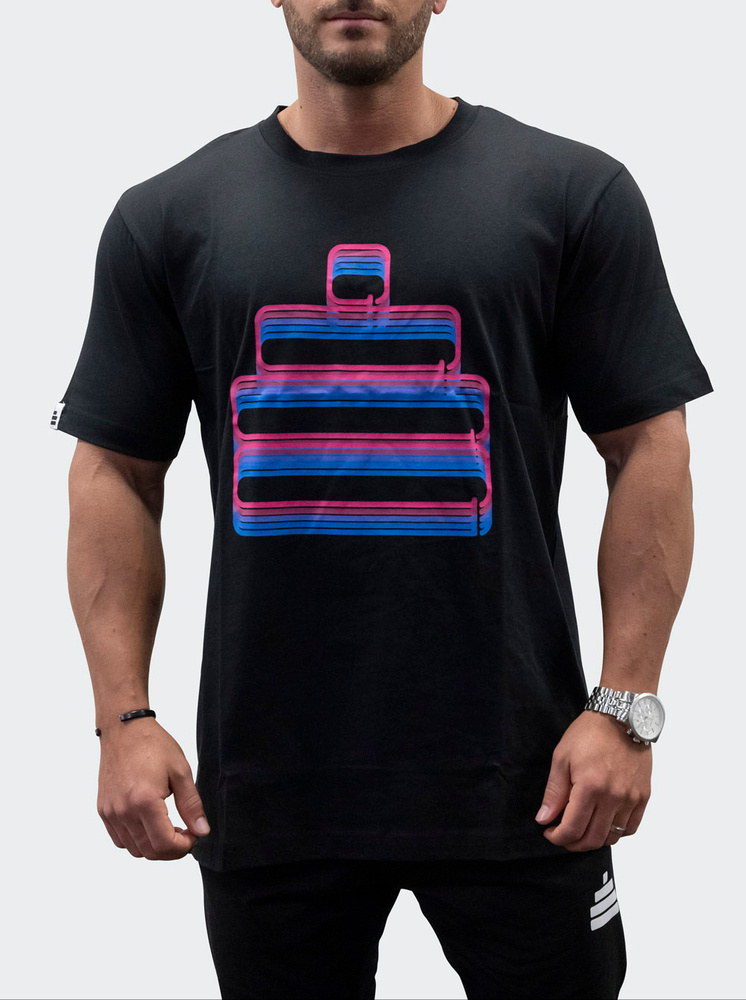 T-Shirt Loose Fit Neon Mens Black